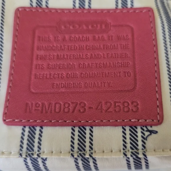 Coach Bonnie Cashin Inspired Mini Canvas Shoulder Bag Pink/Navy Y2K - Picture 11 of 14